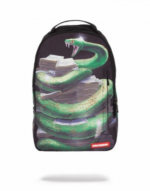 Black Blue Men's Sprayground Snake Stacks Backpacks | JKBC54037