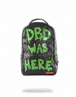 Black Green Men's Sprayground Slime Dbd Was Here Backpacks | NFSV65172