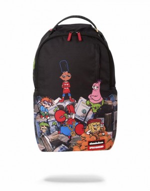 Black Men's Sprayground 90's Nick Backpacks | XFEM19274