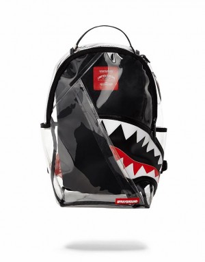 Black Men's Sprayground Angled Backpacks | JBME43965