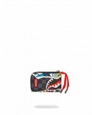 Black Men's Sprayground Artistic Pursuit Wallets | GKYD01532