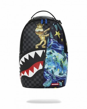 Black Men's Sprayground Astromane Backpacks | WNHX19348