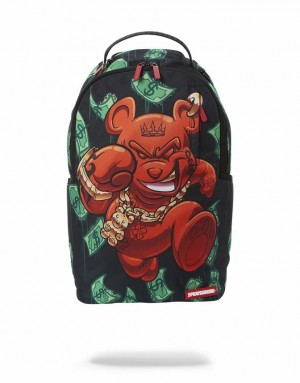 Black Men's Sprayground Diablo Bear Backpacks | JVYU32510