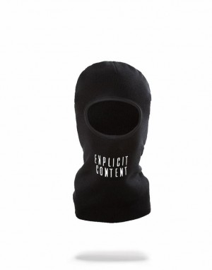 Black Men's Sprayground Explicit Content Ski Mask | BFGT09834