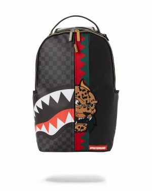 Black Men's Sprayground Italia Diviso Backpacks | WJKN49086