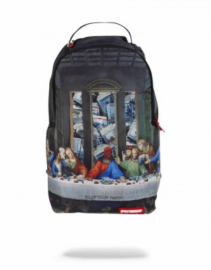 Black Men's Sprayground Last Pay Out Backpacks | IOTF47398