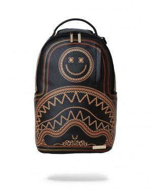 Black Men's Sprayground Luck You Backpacks | XPDR36045