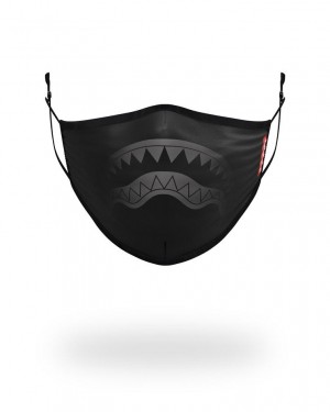 Black Men's Sprayground Midnight Shark Face Masks | ZUML57624