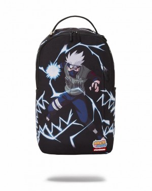 Black Men's Sprayground Naruto Backpacks | DGFB68271