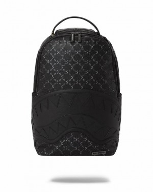 Black Men's Sprayground Pri$m Superjet Backpacks | QCMZ32406