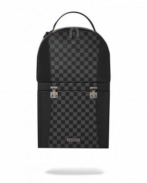 Black Men's Sprayground Raceway Shadow Phantom Backpacks | ADWP78943