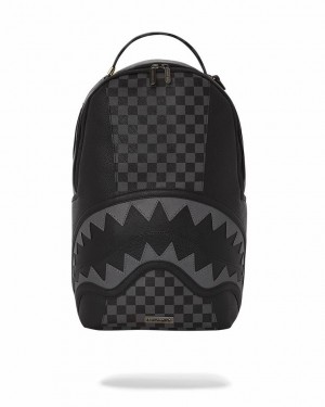 Black Men's Sprayground Raceway Shadow Phantom Backpacks | SDQP92706