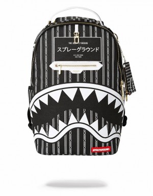 Black Men's Sprayground Reverse Sharks In Paris Backpacks | RWAQ68521