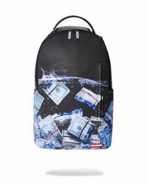 Black Men's Sprayground Sea Bands Backpacks | WQVY91840