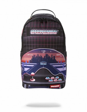 Black Men's Sprayground Sharkade Backpacks | ZFWK26397