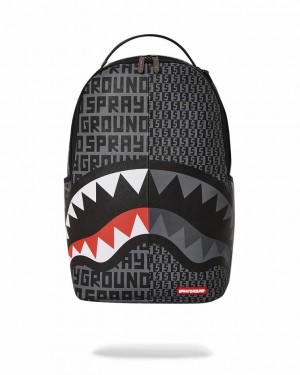 Black Men's Sprayground Sharkfinity Stealth Pilot Backpacks | KPQE53627