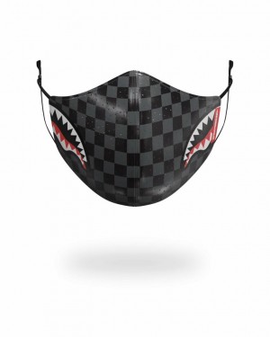 Black Men's Sprayground Sharks In Paris Face Masks | UEDI42539