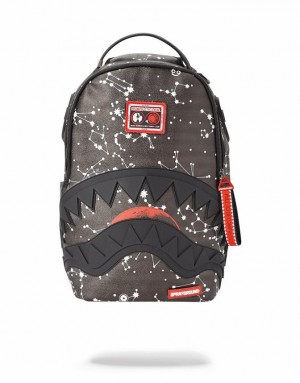 Black Men's Sprayground Sharkstellation Backpacks | NMJX56137