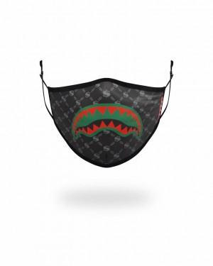 Black Men's Sprayground Spucci Face Masks | LWNF72360