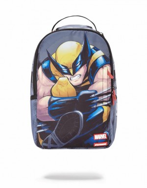 Black Men's Sprayground Wolverine Crammed Backpacks | UAFK20689