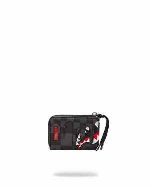 Black Men's Sprayground Xtc Grey Sharks In Paris Wallets | SLWN71532