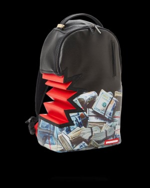 Black Men's Sprayground $harkbite Backpacks | YMVR19286