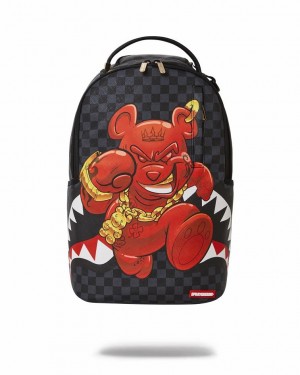 Black Red Men's Sprayground Chase Bank Backpacks | ESFV47392