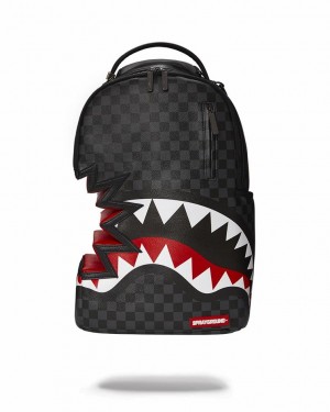 Black Red Men's Sprayground Shark Bite Sharks In Paris Backpacks | YXNM08259