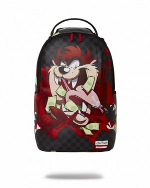 Black Red Men's Sprayground Sharks In Taz Tearup Backpacks | NRIV80716