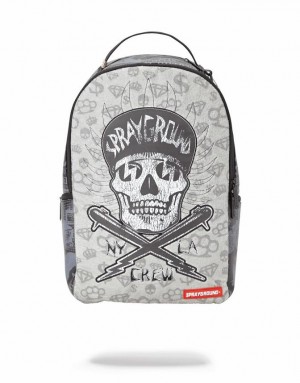 Black White Men's Sprayground Coast To Coast Backpacks | CSAK79058