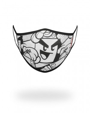 Black White Men's Sprayground Money Boys Face Masks | PYFQ38152