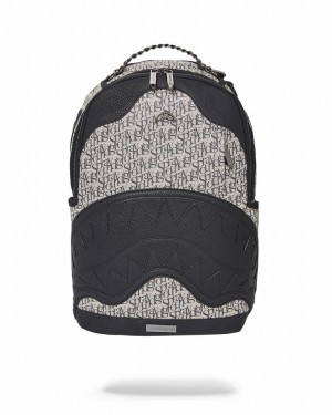 Black White Men's Sprayground Sg All Day Backpacks | GTKB02481