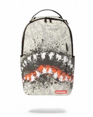 Black White Men's Sprayground The Shark 1989 Backpacks | ZCSY23854