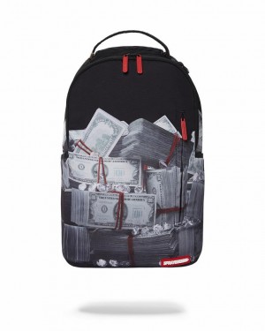 Black White Men's Sprayground Too Heavy Backpacks | OMSG92501