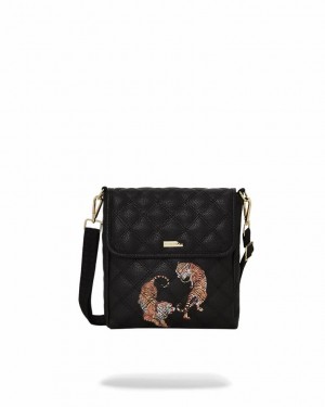 Black Women's Sprayground Catwalk Currency Slings Bag | QZPB28651