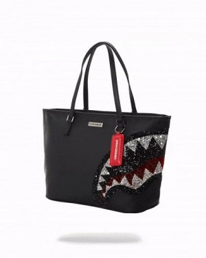 Black Women's Sprayground Clearcut Tote Bags | DSZH97841