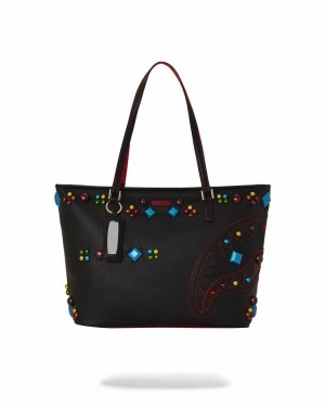 Black Women's Sprayground Gemstone Outlaw Tote Bags | EGZX74912