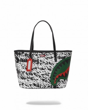 Black Women's Sprayground Night Night Tote Bags | DTPG54980