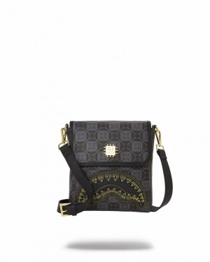 Black Women's Sprayground Obsidian Stunner A.I.6 Sandflower Collab Slings Bag | JYLR96857