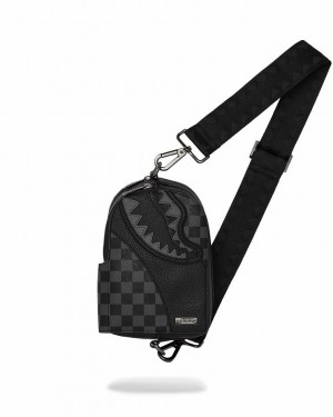 Black Women's Sprayground Raceway Shadow Phantom Slings Bag | AXJH36742