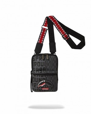 Black Women's Sprayground Sharkfinity Stealth Pilot Slings Bag | VSQR83571