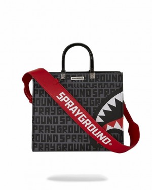 Black Women's Sprayground Sharkfinity Stealth Pilot Tote Bags | SKCP61725