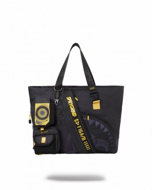 Black Women's Sprayground Special Ops Ab Convoy Tote Bags | TPXQ64523