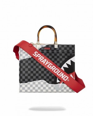 Black Women's Sprayground Unstoppable Endeavors Tote Bags | YCUV59063