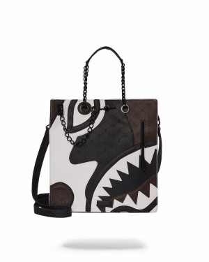 Black Women's Sprayground V.V.I.P Tote Bags | TXIU68725