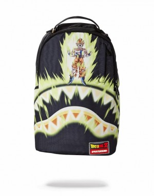 Black Yellow Men's Sprayground Dragon Ball Z Backpacks | ERLD24857