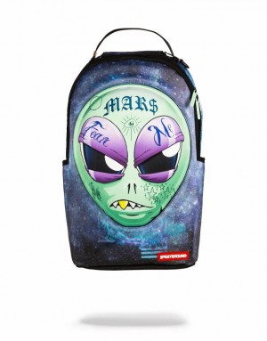 Blue Men's Sprayground Alien Backpacks | RJKX58061