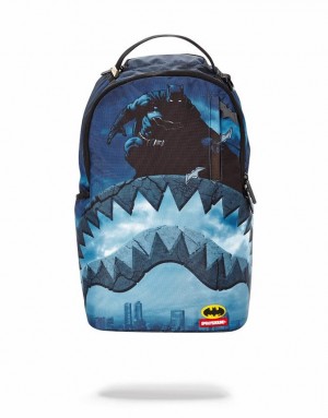 Blue Men's Sprayground Batman 80th Anniversary Shark Backpacks | UGBY71528