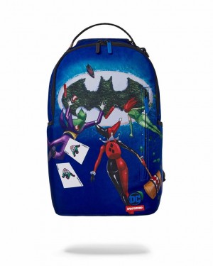 Blue Men's Sprayground Batman Island Backpacks | PRXN42098