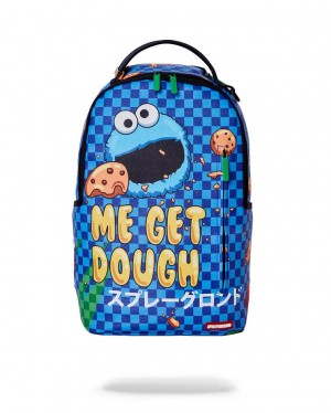 Blue Men's Sprayground Cookie Monster Backpacks | PLCA94210